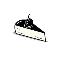 Delicious slice of cake with cherry on top displayed on a simple background vector