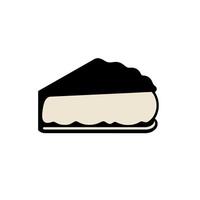 Slice of cream-filled dessert with a chocolate topping on a plain background vector