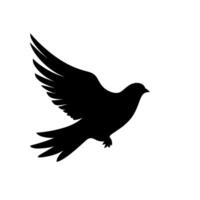Black silhouette of a bird in flight against a light background vector