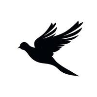 Black silhouette of a bird in flight representing freedom and nature vector