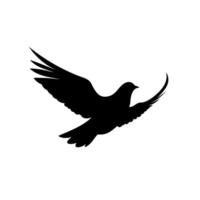 Silhouette of a bird in flight against a light background vector