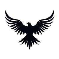 Black silhouette of a majestic eagle with spread wings in an elegant design vector