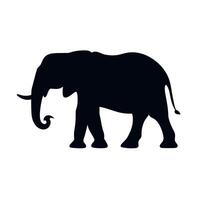 Black silhouette of an elephant standing gracefully in a minimalist design style vector