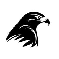 Fierce hawk silhouette showcasing strength and focus in sharp profile view vector
