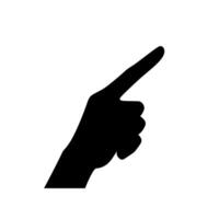 Hand pointing upward with a clear silhouette against a white background during daytime vector