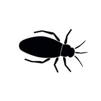 Black silhouette of a bug with detailed body structure viewed from above vector