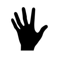 Outline of a hand with five extended fingers against a solid background vector