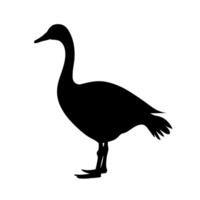 Silhouette of a goose standing gracefully on a plain background vector