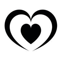 Heart symbol design with layered hearts in contrasting colors for artistic and romantic themes vector