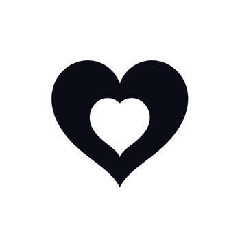 corazón forma con interior corazón diseño representando amor y conexión en sencillo estilo vector