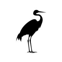Elegant heron standing gracefully near the water during twilight hours vector