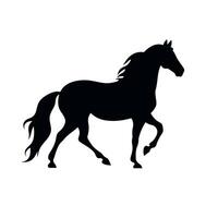 Silhouette of a horse trotting gracefully in a minimalist style vector