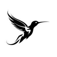 Hummingbird in flight showcasing intricate wing details with a minimalist design vector