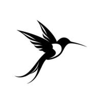 Hummingbird silhouette in flight showcasing grace and nimbleness vector