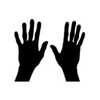 Hands raised in surrender gesture against a plain background vector