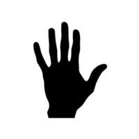 Silhouette of an open hand against a blank background for visual communication vector