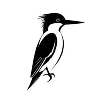 Bright and bold depiction of a kingfisher perched on a branch vector