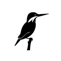 Bird perched on a branch in a minimalist design with sharp features vector