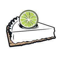 Delicious lime pie with a fresh lime slice on top, perfect for dessert lovers vector