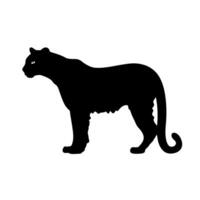 Silhouette of a large feline against a plain background during daytime vector