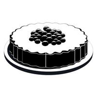 Elegant black and white dessert featuring round toppings on a textured crust vector