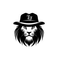 Lion wearing a stylish hat with a fitted design and striking expression vector