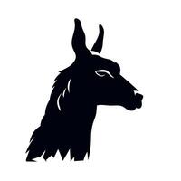 Llama silhouette with distinct features on a plain background in artistic style vector