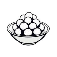 Delicious round dumplings served in a bowl at a festive gathering in the park vector