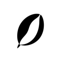 Black and white outline of a coffee bean on a plain background vector