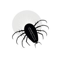 Detailed view of a tick with long legs and intricate body structure against a light background vector