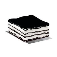 Delicious layered dessert with chocolate and cream topped with a smooth glaze vector