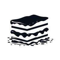 Delicious layered dessert with chocolate and cream filling served on a white background vector