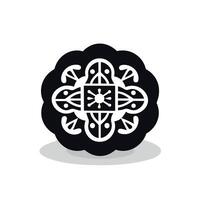 Black and white floral design with intricate patterns representing nature and elegance vector