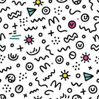 seamless pattern with doodles and shapes vector