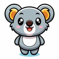 a cartoon koala bear with a big smile vector