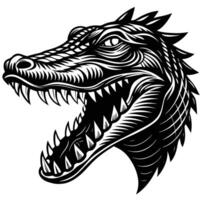 a crocodile head with a large mouth and sharp teeth vector