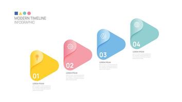 Triangle Infographic 4 steps to success growth template. Business process. illustration. vector