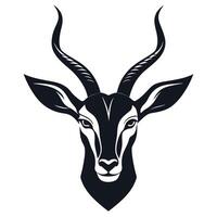 an image of a black and white deer head vector