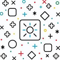 a square with a sun and other symbols on it vector