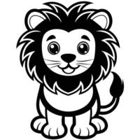 a cartoon lion sitting on a white background vector