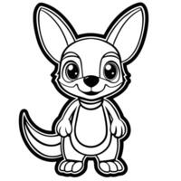 a cartoon kangaroo with a bowtie on a white background vector