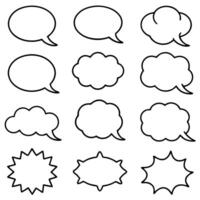 a set of speech bubbles with different shapes vector