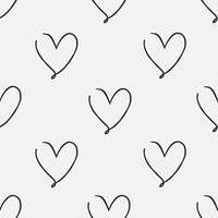 Seamless Pattern with Simple Hand Drawn Hearts vector