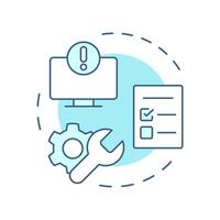 Exceptions management soft blue concept icon. Checklist, compliance. Financial accountability. Round shape line illustration. Abstract idea. Graphic design. Easy to use in infographic, presentation vector