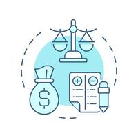 Balance sheet soft blue concept icon. Financial statement, accounting. Banking, business. Round shape line illustration. Abstract idea. Graphic design. Easy to use in infographic, presentation vector