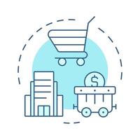 Assets soft blue concept icon. Business investment, property. Resources management, corporate. Round shape line illustration. Abstract idea. Graphic design. Easy to use in infographic, presentation vector