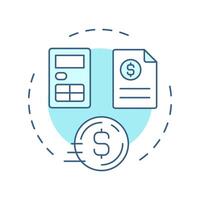 Income statement soft blue concept icon. Banking, accounting. Financial documentation. Round shape line illustration. Abstract idea. Graphic design. Easy to use in infographic, presentation vector