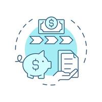 Cash flow statement soft blue concept icon. Accounting documentation, financial. Round shape line illustration. Abstract idea. Graphic design. Easy to use in infographic, presentation vector