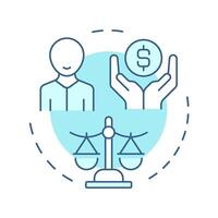 Equity soft blue concept icon. Assets management, business. Legislation, compliance. Round shape line illustration. Abstract idea. Graphic design. Easy to use in infographic, presentation vector