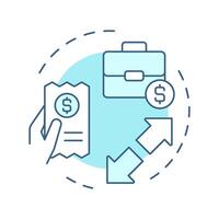 Expenses soft blue concept icon. Corporate cost, business. Accounting statement. Round shape line illustration. Abstract idea. Graphic design. Easy to use in infographic, presentation vector